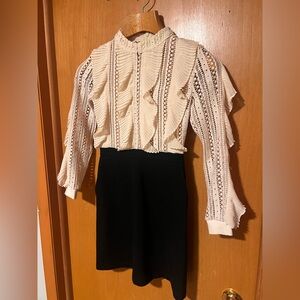 French Connection Ruffle and Lace Dress Size 4